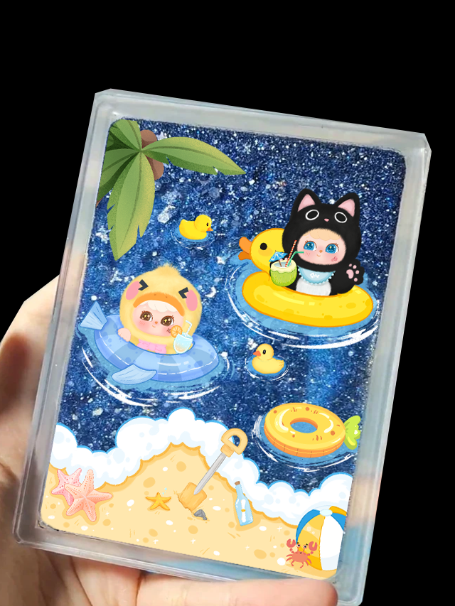 Yeypee’s Swimming Ring Flowing Sand Acrylic Figurine